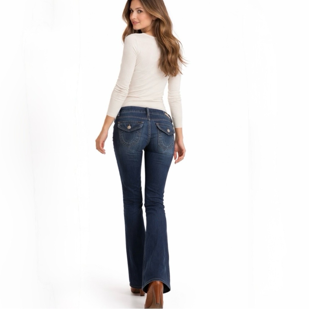 True Religion Billy Straight Leg Jeans – Classic Dark Wash Sz 28🧡